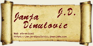 Janja Dinulović vizit kartica